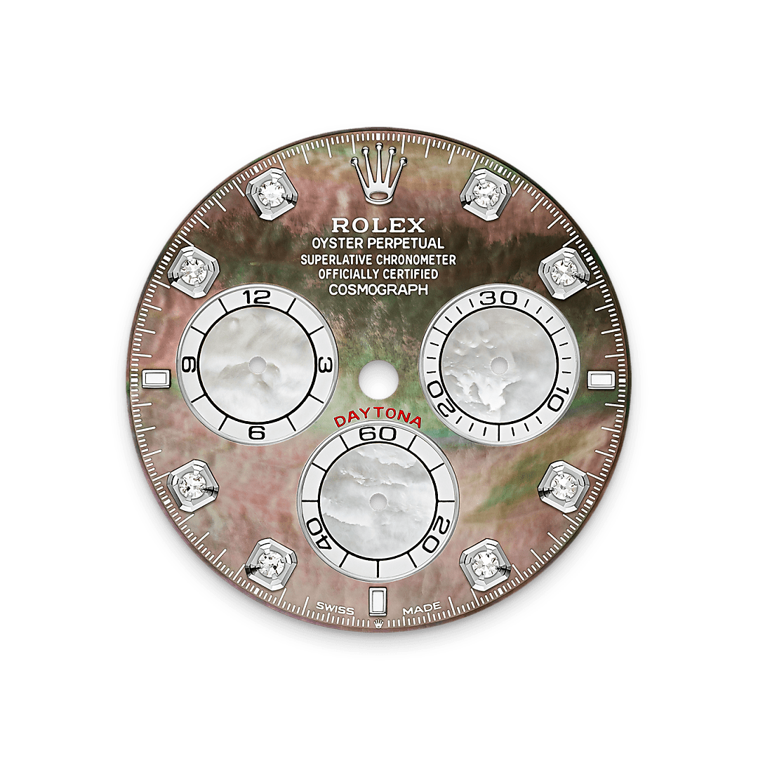 18캐럿 화이트 골드 소재의 롤렉스 Cosmograph Daytona 다이얼, M126579RBR-0001 - 우노판교