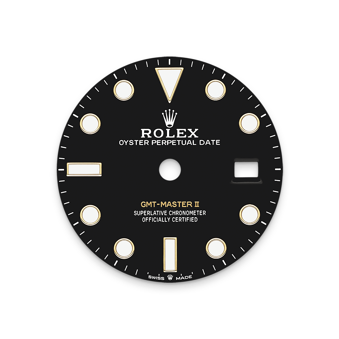 18캐럿 옐로우 골드 소재의 롤렉스 GMT-Master II 다이얼 , M126718GRNR-0001 - 우노판교