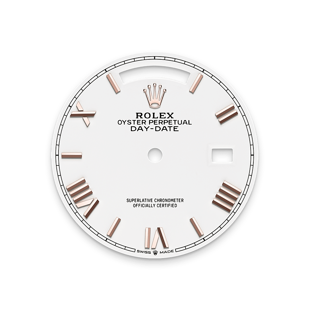 rolex Day-Date 36 dial in 18 ct Everose gold, M128235-0070 - Unopangyo