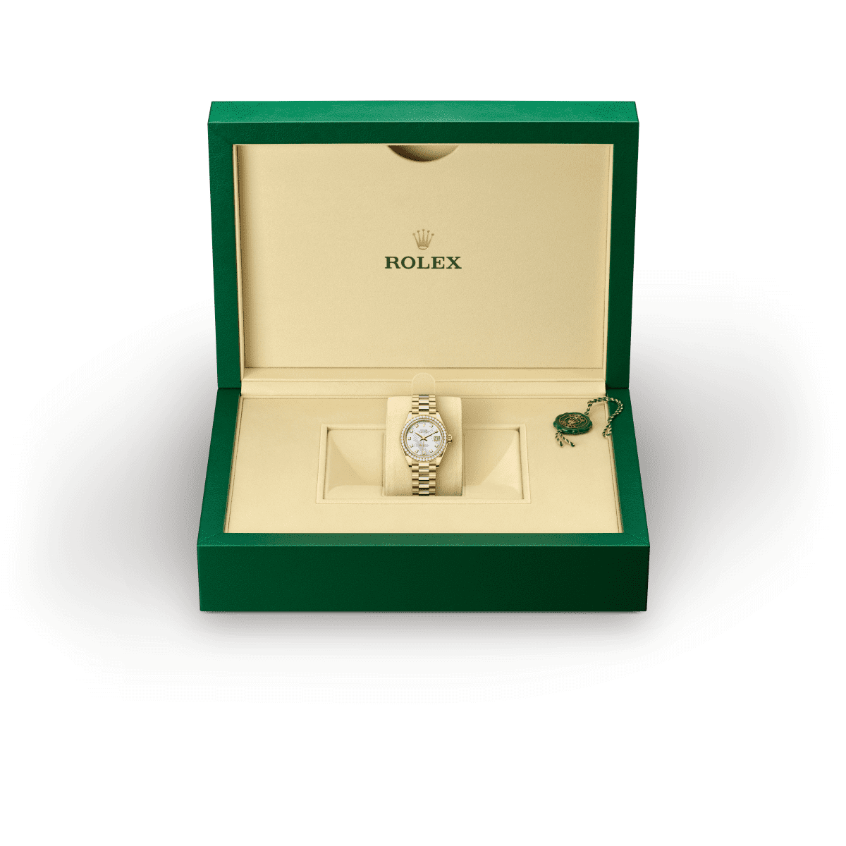 18캐럿 옐로우 골드 소재의 롤렉스 LADY-DATEJUST, M279138RBR-0015 - 우노판교