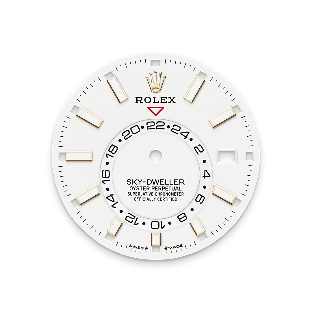 18캐럿 옐로우 골드 소재의 롤렉스 Sky-Dweller 다이얼, M336938-0006 - 우노판교